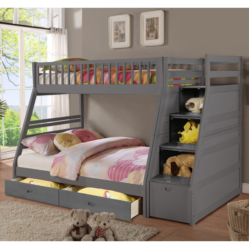 Harriet Bee Mimi Twin Over Full Bunk Bed with Drawers & Reviews Wayfair